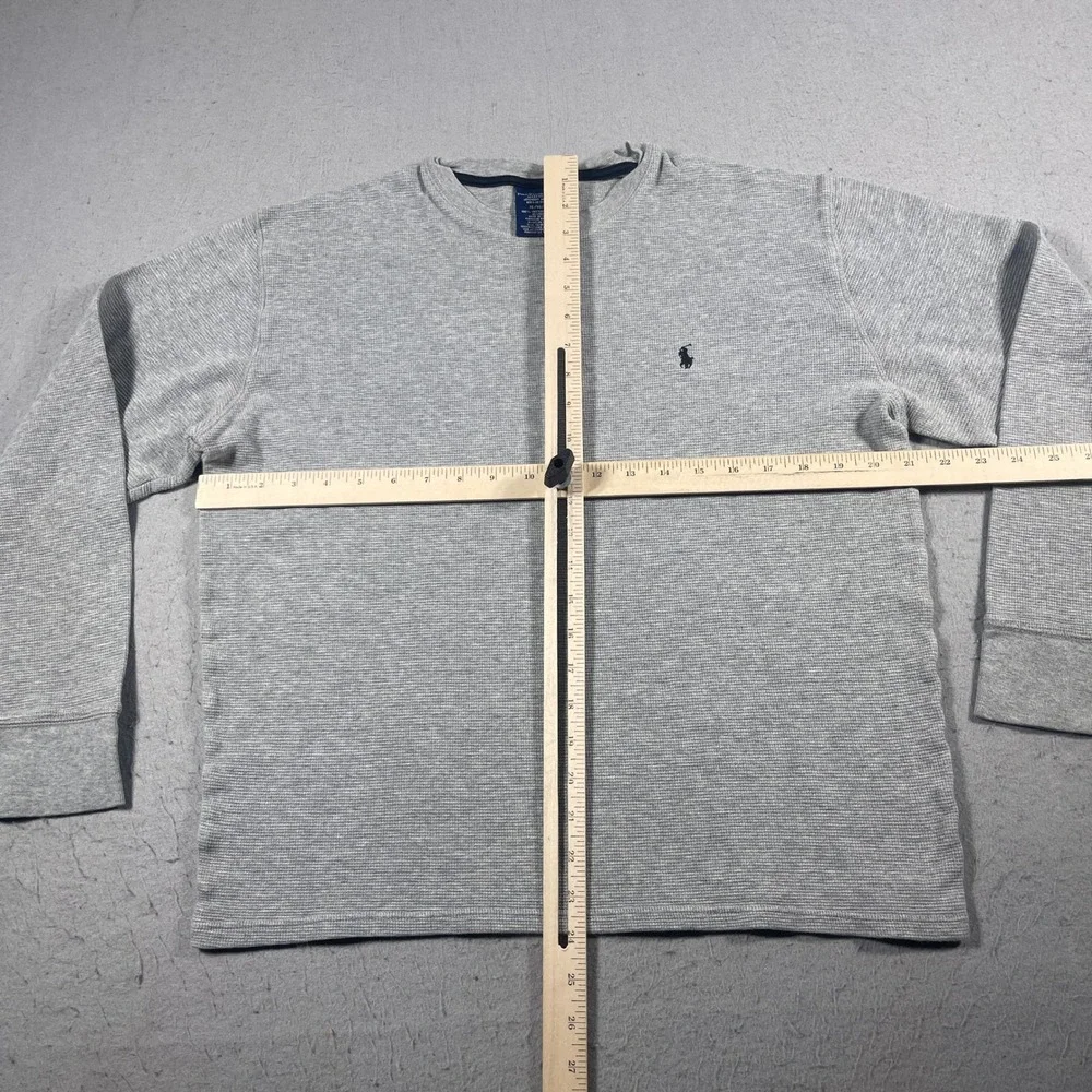Polo Ralph Lauren Thermal Shirt Men XL Gray‎ Long Sleeve Waffle Knit Sleepwear